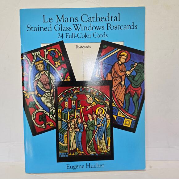 Dover Publications Chartres (24) and Le Mans(22) Stained Glass Windows Postcards - Picture 7 of 11